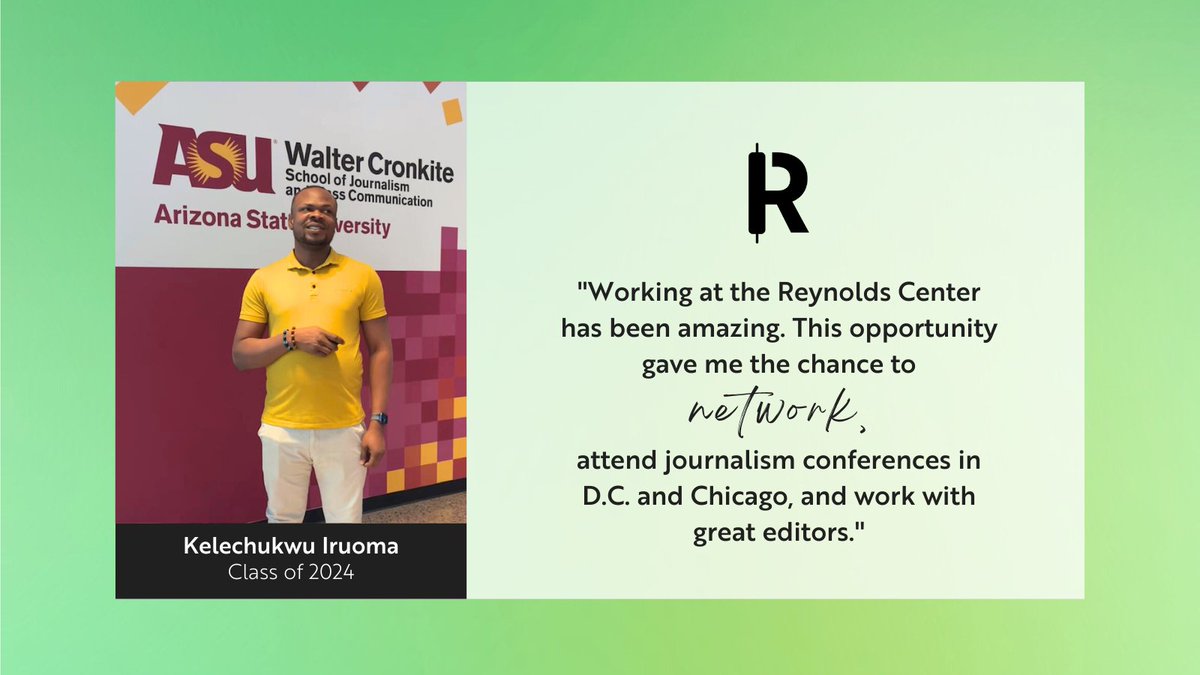 @kelechukuiruoma reflects on the opportunities he's had during his fellowship with the Reynolds Center.

Check out our latest reel on Instagram to see what else he had to say about his time with us: instagram.com/bizjournalism/

#BizJournalism #BusinessJournalism #JournalismStudents