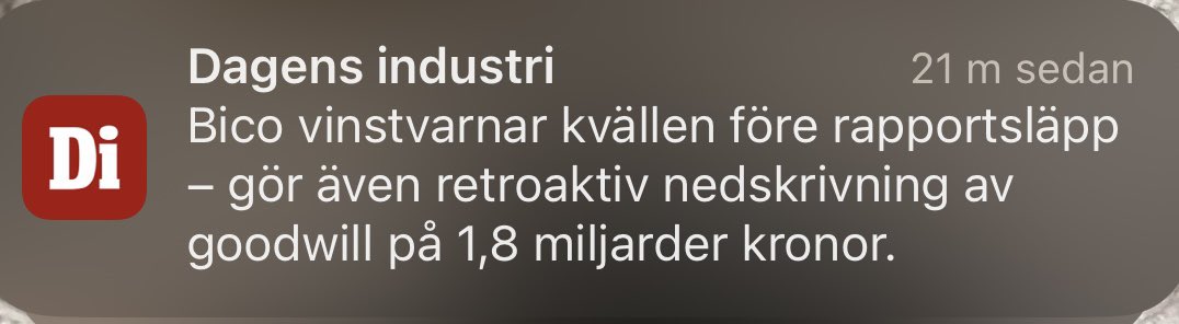Tror ni att se hittade dessa miljarder kring lunch idag? Vad är poängen med att vinstvarna dagen innan rapport $bico