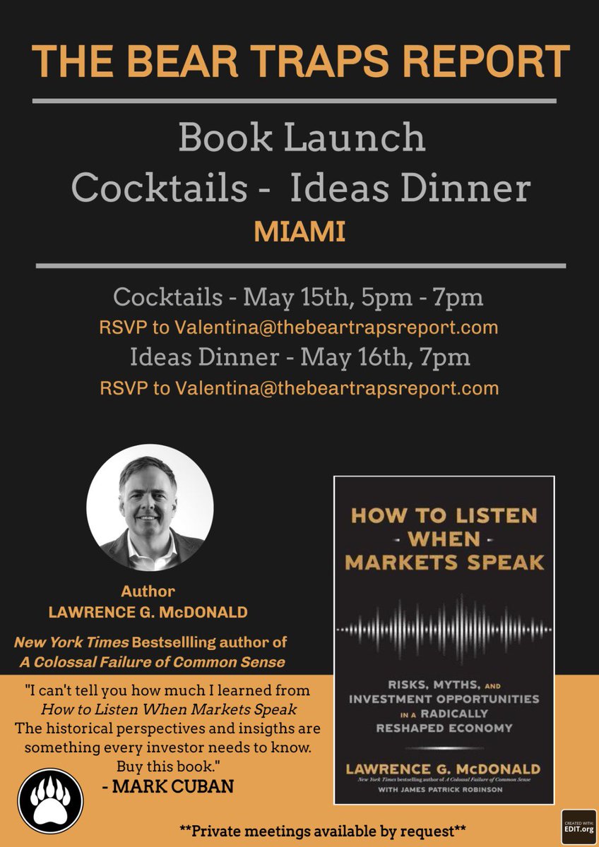 Coming up… Miami Events, Book signing.

#ArtificialIntelligence #Coal #nuclearpower #India #familyoffice 
#bestseller #finance #uranium #gold #silver #gas #oil #copper #aluminum #multipolarworld #wealthmanagement #ria #cfa #hedgefund #bloomberg #riskmanagement