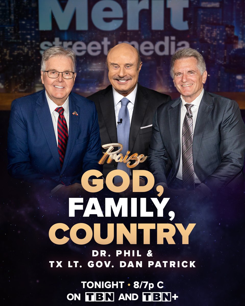 #ICYMI: Great joining Matt Crouch & @DrPhil at the @TBN Studios in Ft. Worth, home to Dr. Phil’s new network, @MeritStMedia. You can watch on channel 306 on Direct TV & 247 on Dish, on cable, & live-stream broadcast 24hrs/day. Keep an eye out for the interview tonight @ 8/7pm CT!