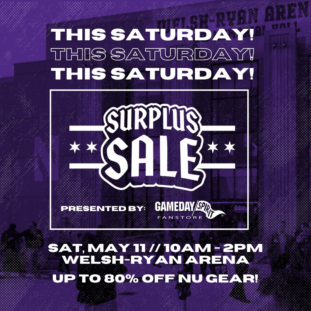 THIS SATURDAY 🙌 See you at Surplus Sale! ⏰ 10am - 2pm 📍Welsh-Ryan Arena #GoCats #GamedaySpirit
