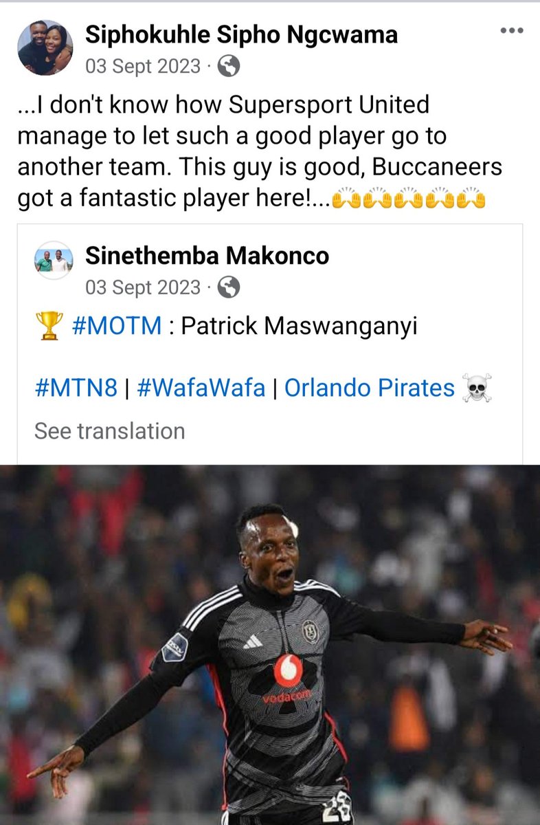 @FaroukKhan9 @Gorba_G8 The Maswanganyi case really makes me feel like a prophet. It was in September last year already when I knew he's destined for greatness. Being a Kaizer Chefs diehard fan doesn't stop me from acknowledging talent from a rival club. May coach Farouk keep on producing more talent!🙏