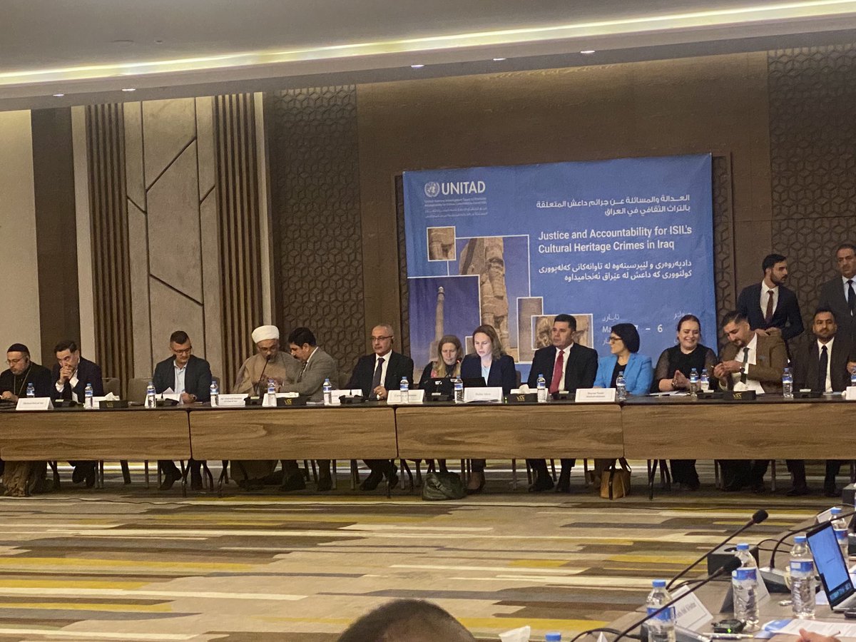 KRG_Coordinator's tweet image. Pleased to commence the #UNITAD workshop today, emphasizing justice and accountability for ISIL&apos;s cultural heritage crimes in Iraq. Recognized #KRG&apos;s advancements in reconstructing ISIL-affected regions. Our dedication to preserving Iraq&apos;s cultural heritage remains steadfast.