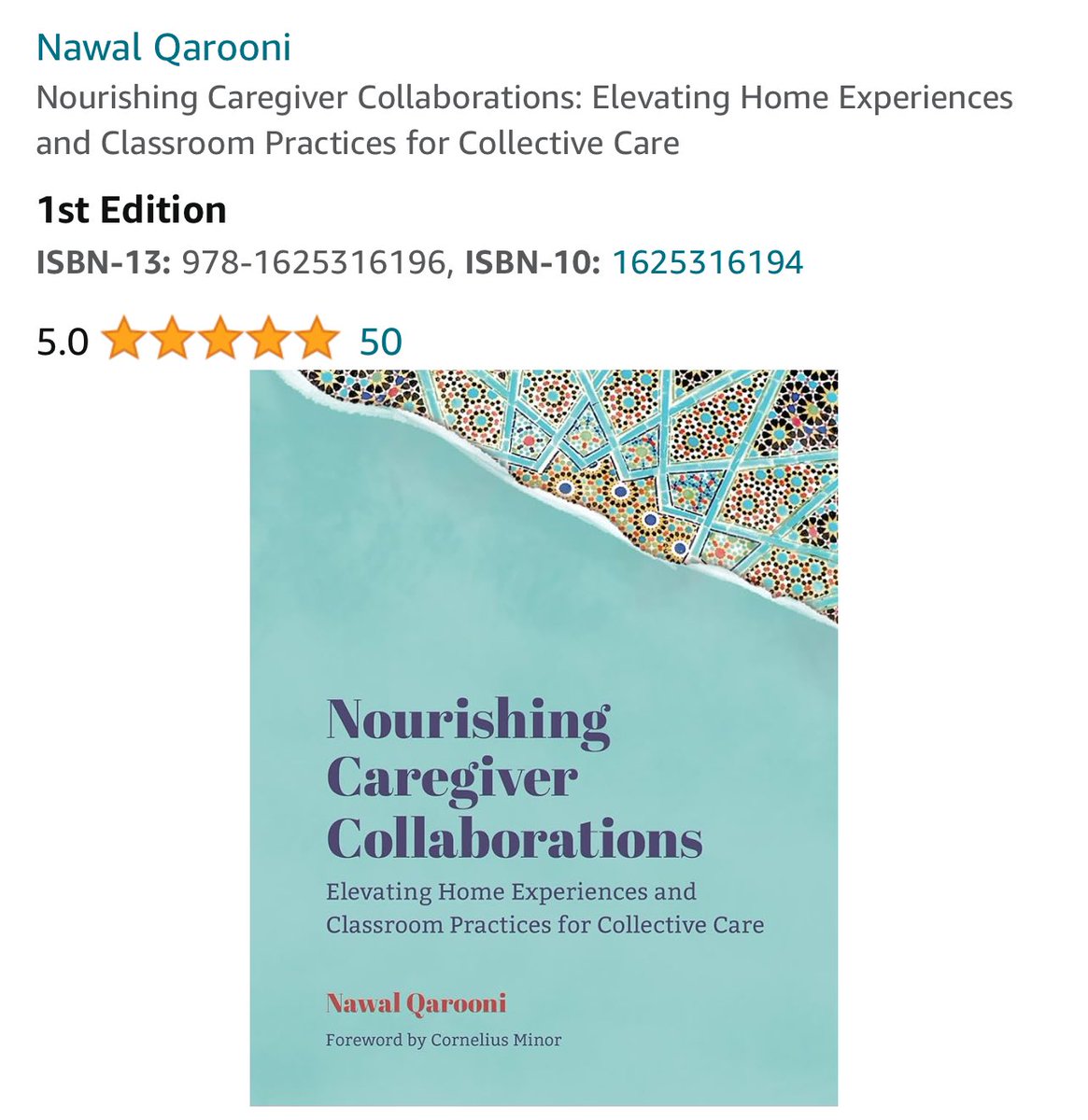 Nourishing Caregiver Collaborations has earned 50 five star reviews! Proud of the work this action research has compelled in schools and communities across the country. 🌟🌟🌟🌟🌟 @stenhousepub @RoutledgeEOE @TerryTreads