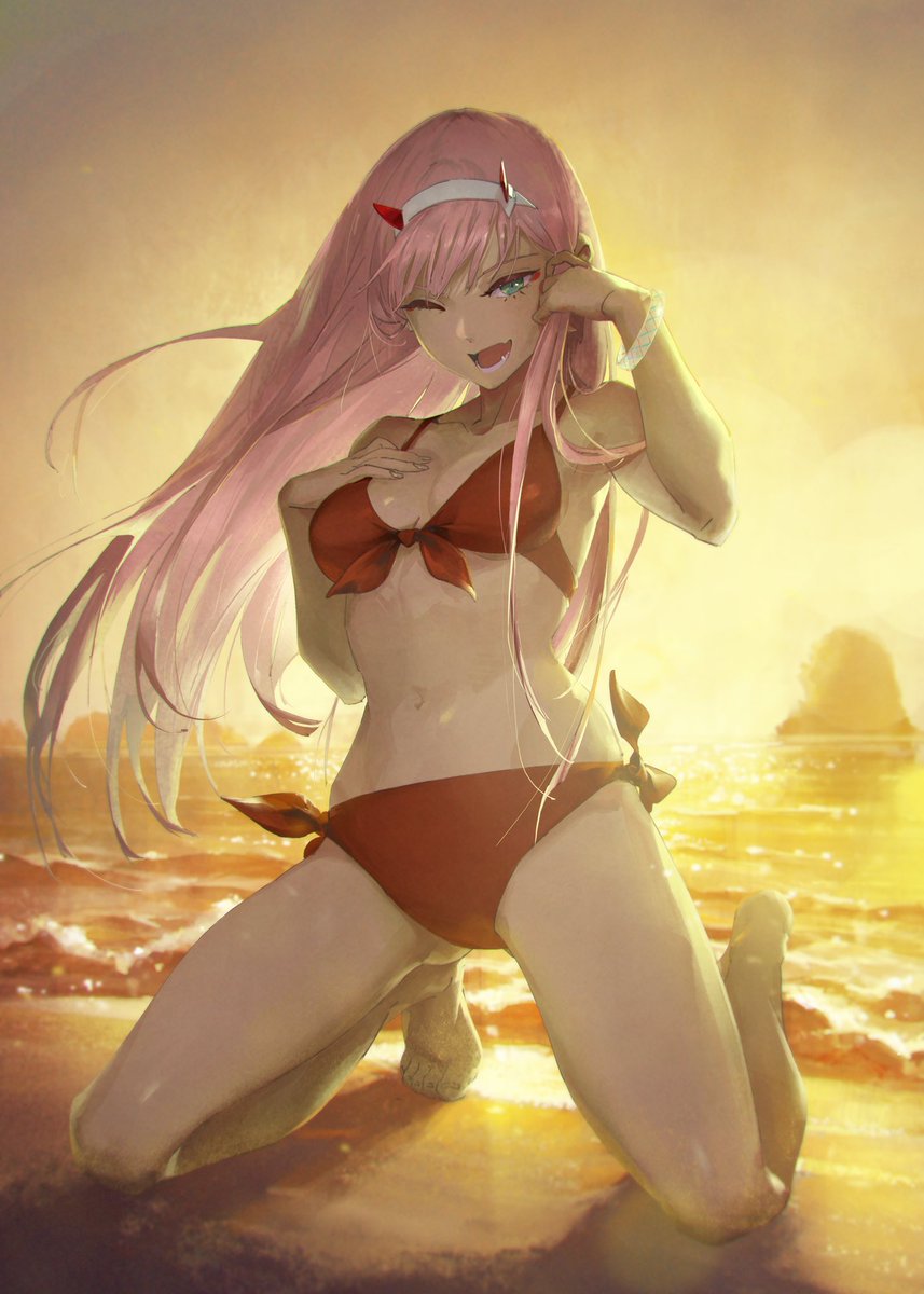 Post an image of your waifu in a swimsuit

LEETS FCKING GOO ZERO TWO 😱❤️