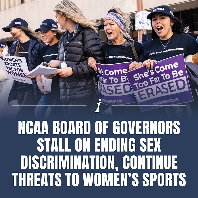 🆕 @NCAA officials fail to end sex discrimination after meeting to consider NCAA’s policy allowing male athletes to compete in women’s sports! IWF will continue to call on the NCAA to stop the discrimination & #SaveWomensSports. Learn more: iwf.org/2024/05/06/nca…