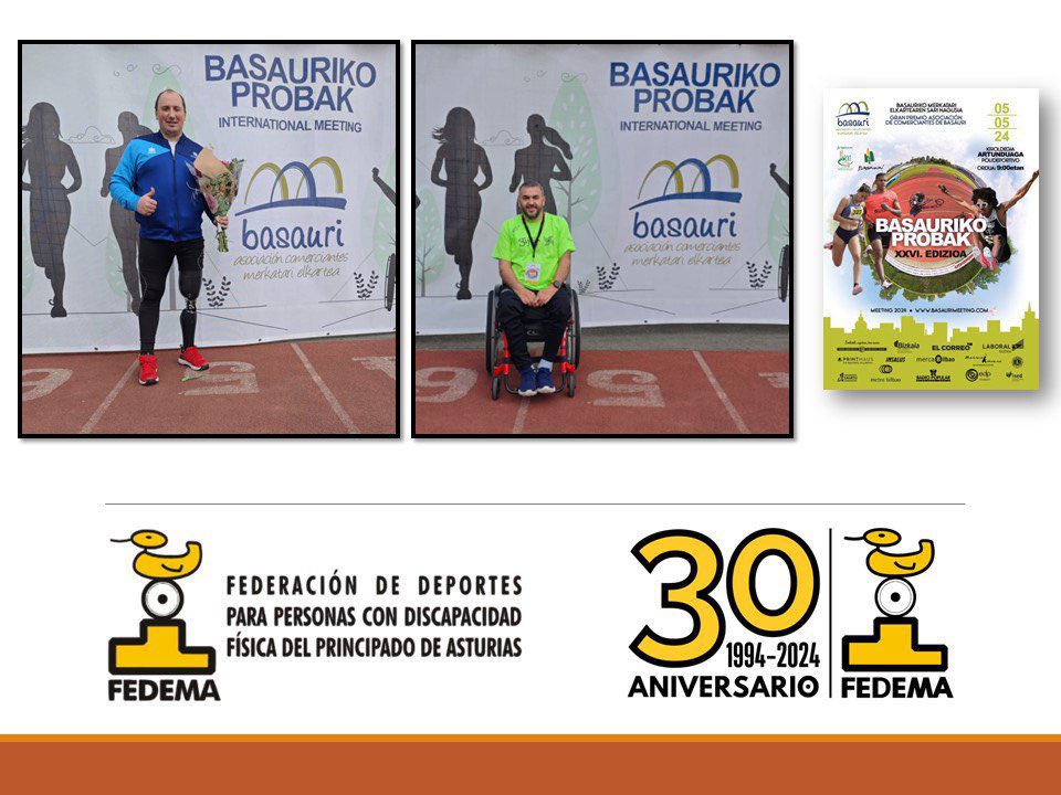 David Fernández 🥇en el @ParaLHospitalet (27 de abril) y 🥇 en @BasauriMeeting (4 de mayo). Miguel Menéndez, 🥈 en #Hospitalet y 🥉 en #Basauri Ambas, citas internacionales World Para Athletics. 🔝🔝💪🏻💪🏻 @dxtasturiano #deporteasturiano #deporteadaptado #atletismoadaptado