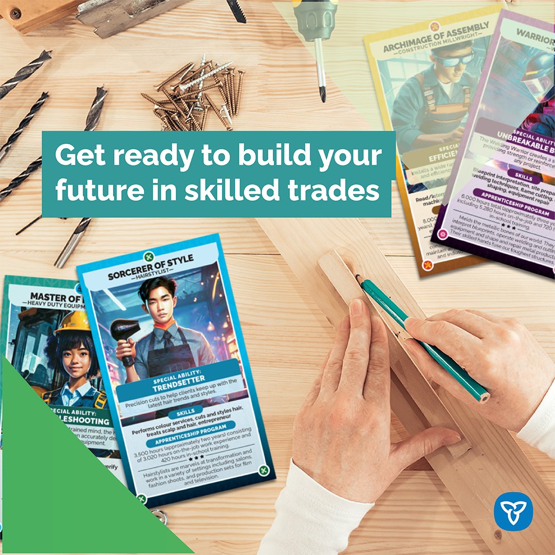 🛠️ Good luck to all the grade 7/8 students participating in the Elementary Career Awareness Workshops @skillsontario.

Explore the world of skilled trades and start building your future today: ontario.ca/TradesInSchool 
 @ONTatwork