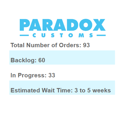 This is the current status of our backlog. We are estimating all new purchases will be shipped within the next 3-5 weeks!🙏
