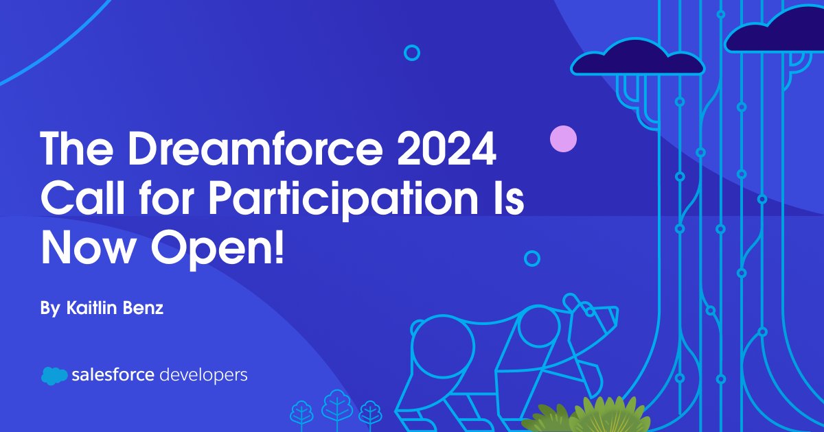 The Dreamforce Call for Participation is now open! 👩‍⚕️ Share your #Salesforce expertise 💪 Strengthen your personal brand 🔗 Connect with the Salesforce technical community Submit your #DF24 proposal: sforce.co/4boqwLC