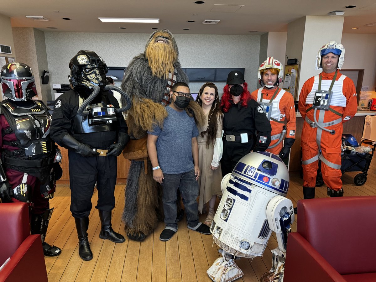 There's nothing's like getting an out-of-this-world visit from our Star Wars friends for #MayThe4thBeWithYou. Chewbacca and the gang came bearing gifts and put big smiles on the faces of our #CourageousKids. #ThankYou from everyone at #Cure4TheKidsFoundation! #ChildhoodCancer