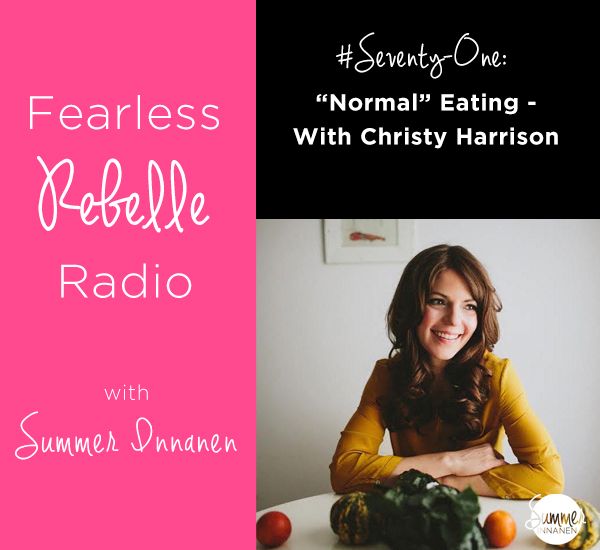 Classic episode! I chat with @chr1styharrison about what it means to be a “normal” eater, how the transition from dieter to intuitive eater looks and the fallacies around #FoodAddiction. #IntuitiveEating #FearlessRebelleRadio bit.ly/4cgCGrd