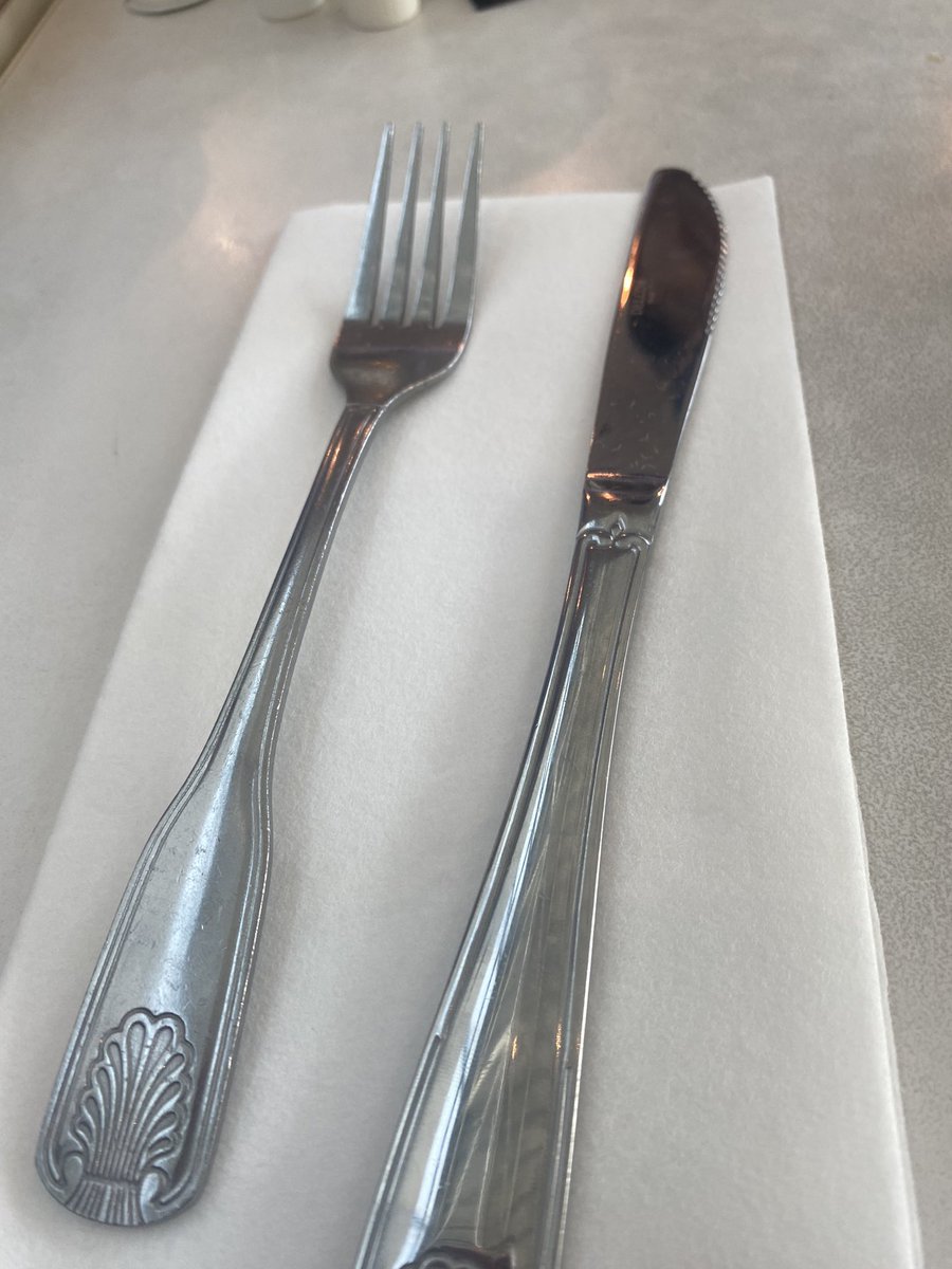 The way I gasped when I looked down and saw the name on my cutlery at a restaurant at Boston Logan International Airport.