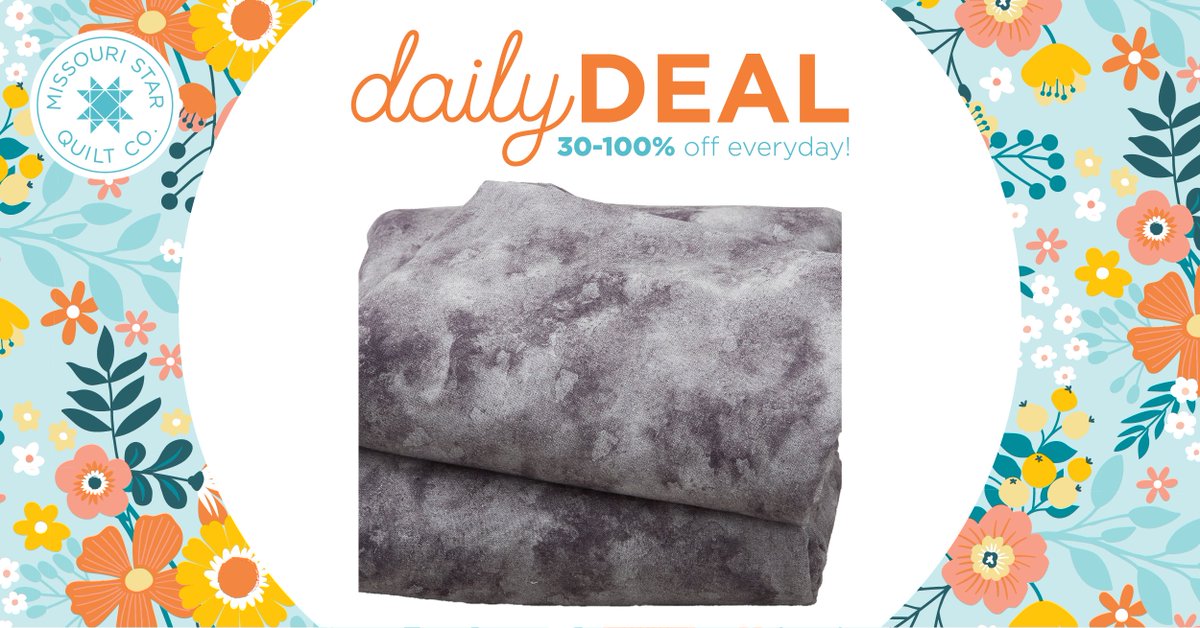 We’ve got your back! Today’s Daily Deal Wilmington Essentials - Haze Dark Gray 108' 3 Yard Cut, is a wide backing cut with a mottled dark and light gray design. Back your next project with this yardage! Shop now: bit.ly/3wgC3Of (Valid 05/07/24 while supplies last)