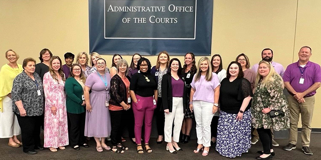 Specialty Courts staff united for QPR training and showed their support for Suicide Prevention Month by wearing purple. 💜 #SuicidePrevention #RecoveryCommunity