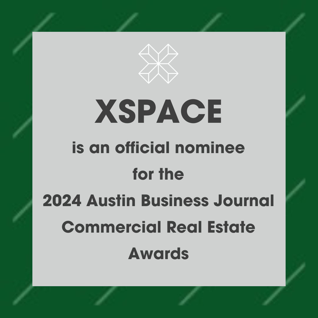 We are thrilled that XSpace has been nominated for the 2024 Austin Business Journal's Commercial Real Estate Awards!

#officespace #garagespace #studiospace #storagespace #creativespace #workspace #extraspace #flexspace #expandyourspace #communityspace #multiusespace