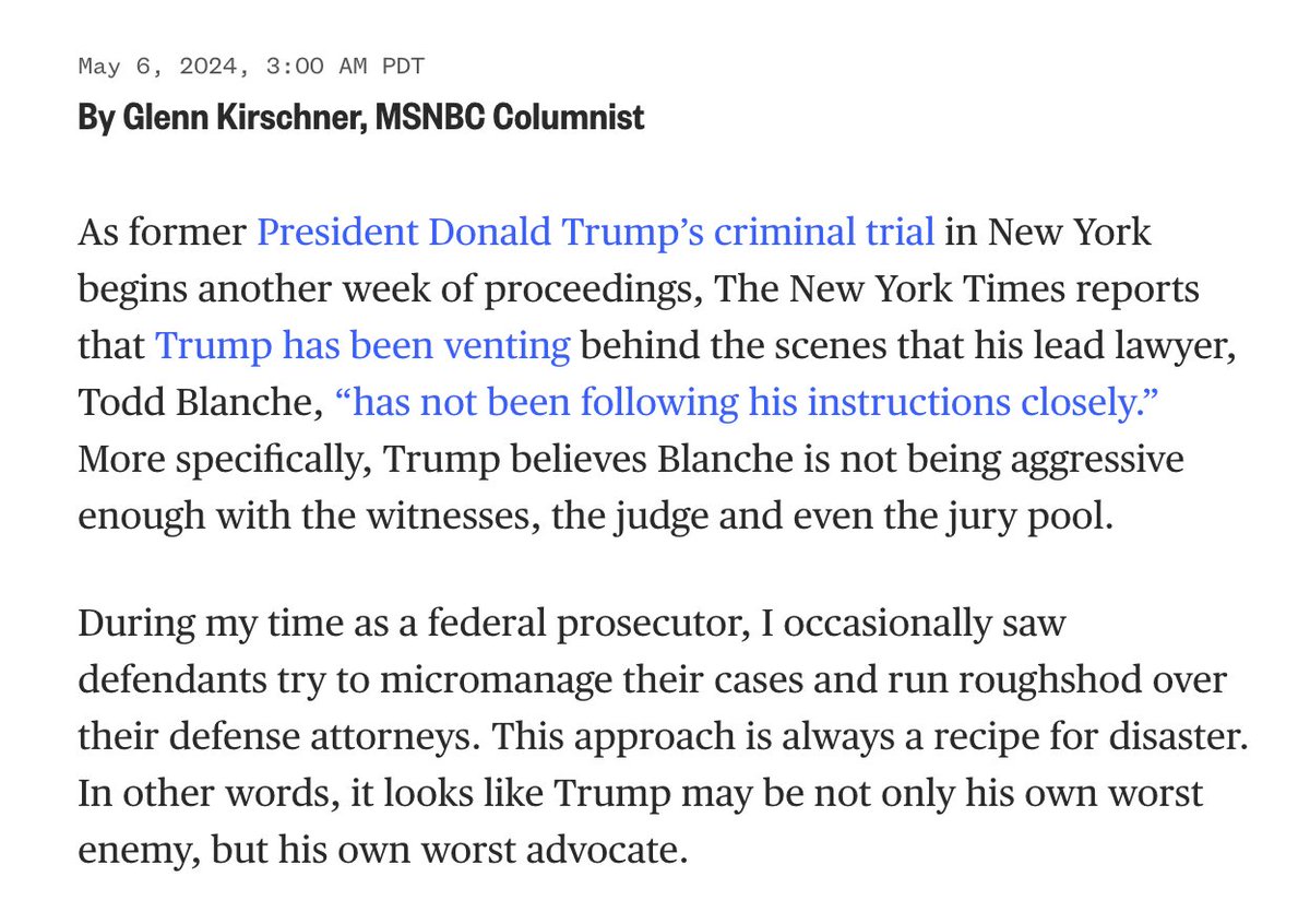Per usual, @glennkirschner2 brilliantly explains how Trump's overbearing court strategy is a recipe for disaster: msnbc.com/opinion/msnbc-…