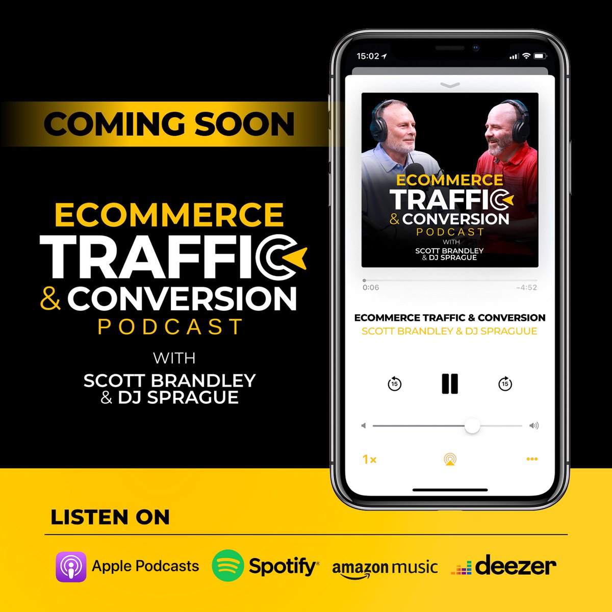 Looking to boost your online sales? Get ready for the launch of the Ecommerce Traffic & Conversion Podcast. 

Join us to discover how easy improving your digital strategy can be!
#EcommerceSuccess #PodcastLaunch #DigitalMarketing