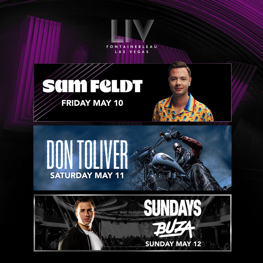 Weekend 21 under the Halo🪩 FRIDAY 5/10 @SamFeldtMusic SATURDAY 5/11 @DonToliver SUNDAY 5/12 DJ Buza Tickets & Reservations: LIVNIGHTCLUB.COM