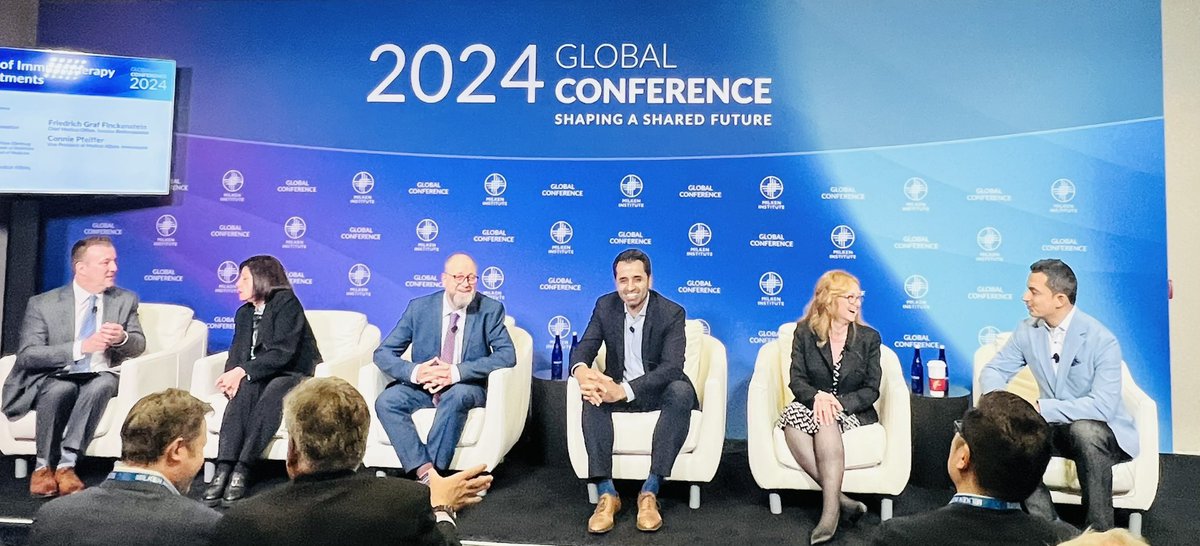 Great to be @MilkenInstitute Global Conference in Los Angeles!   On behalf of @AstraZeneca, I participated in a panel discussion called The Next Wave of Immunotherapy & Cancer Treatment. Excited to connect with other industry and health leaders. #MIGlobal