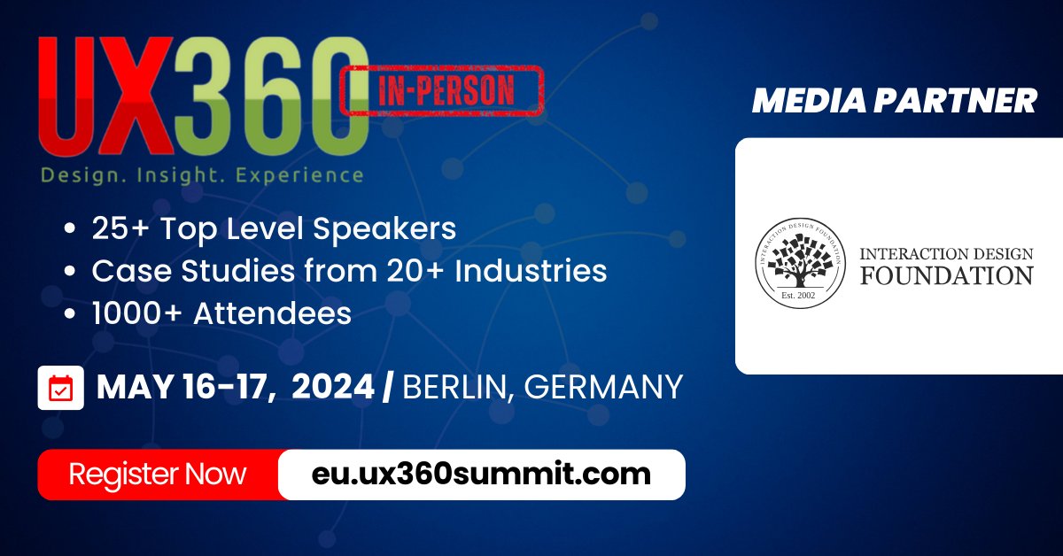 Are you a UX researcher? Keep an eye on the UX360 summit 😎 Expect the latest UX and design research, presentations from top UX researchers from the world’s largest brands, interactive panel discussions, and 1-2-1 meetings. Register now 👉 eu.ux360summit.com #uxdesign