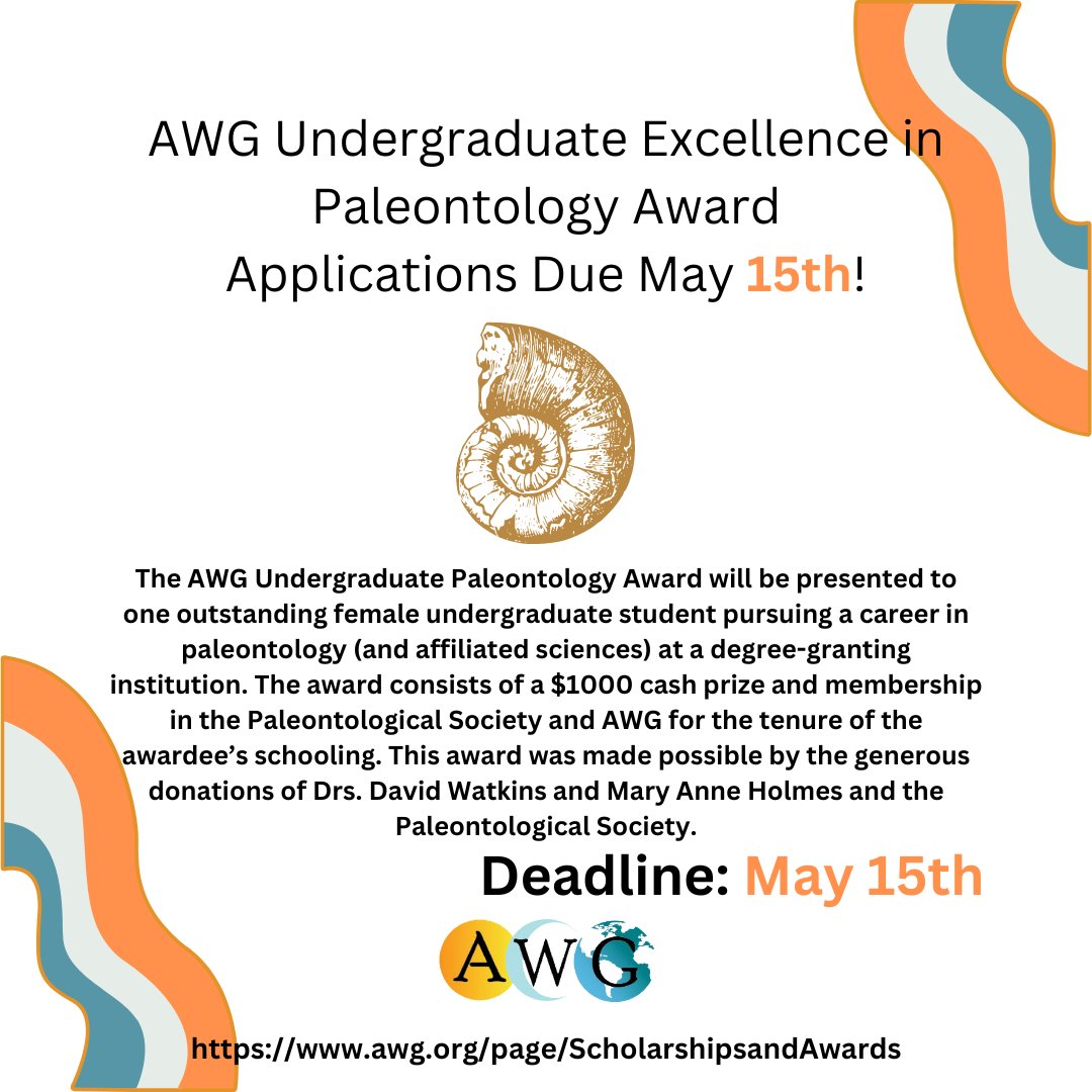 AWG (@awg_org) on Twitter photo 🚨SCHOLARSHIP & AWARD ALERT!
Applications closing soon! If you have any questions please email office@awg.org. 🚨SCHOLARSHIP & AWARD ALERT!
Applications closing soon! If you have any questions please email office@awg.org.