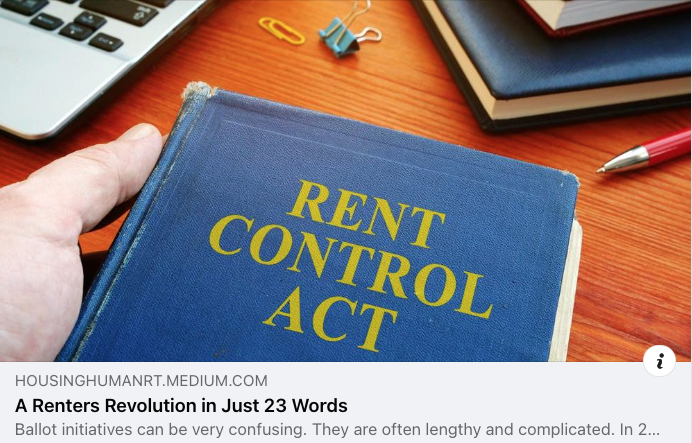 The @Justice4Renters Act is simple.

The statewide ballot measure will allow cities to expand #RentControl.

Vote 'yes' for the Justice for Renters Act in November. housinghumanrt.medium.com/a-renters-revo…