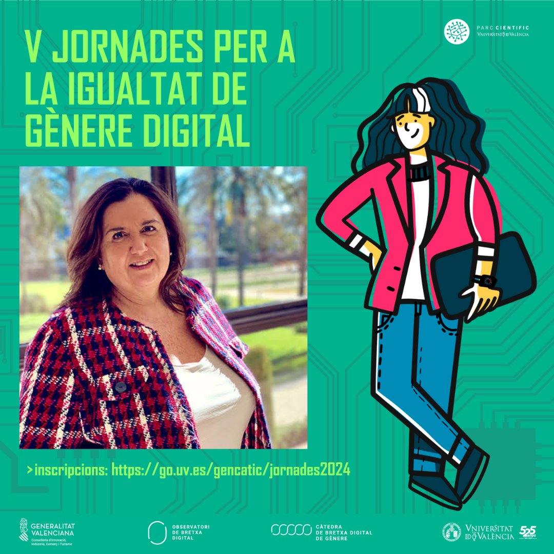 Les V Jornades d'Igualtat de Gènere Digital comptaran amb la ponent convidada @ReginaMonsalve. 👤Enginyera Agrícola, CEO de Naturvera i presidenta del Col·legi d'Enginyers Tècnics Agrícoles i Graduats de València i Castelló @COITAVC fins a 2023.