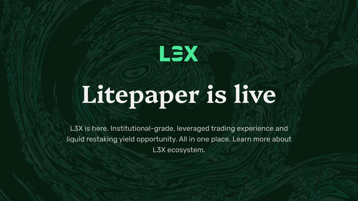 Darkness first. Then a flash. L3X vision is coming to light. l3x.com/litepaper.pdf