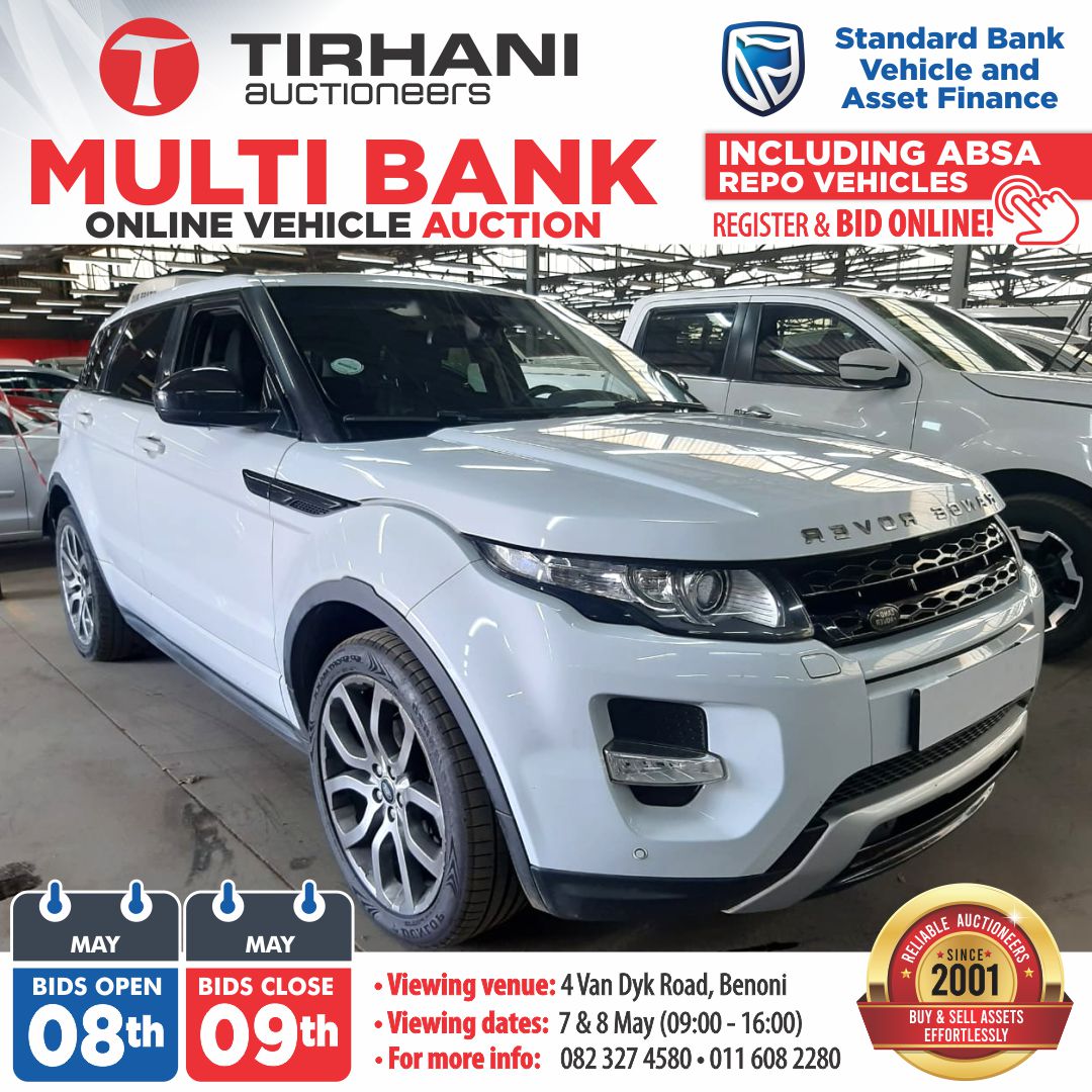 Multi Bank Online Vehicle Auction. Register & Bid Online!

Standard Bank VAF & Absa Repossessed Vehicles Released for Auction.