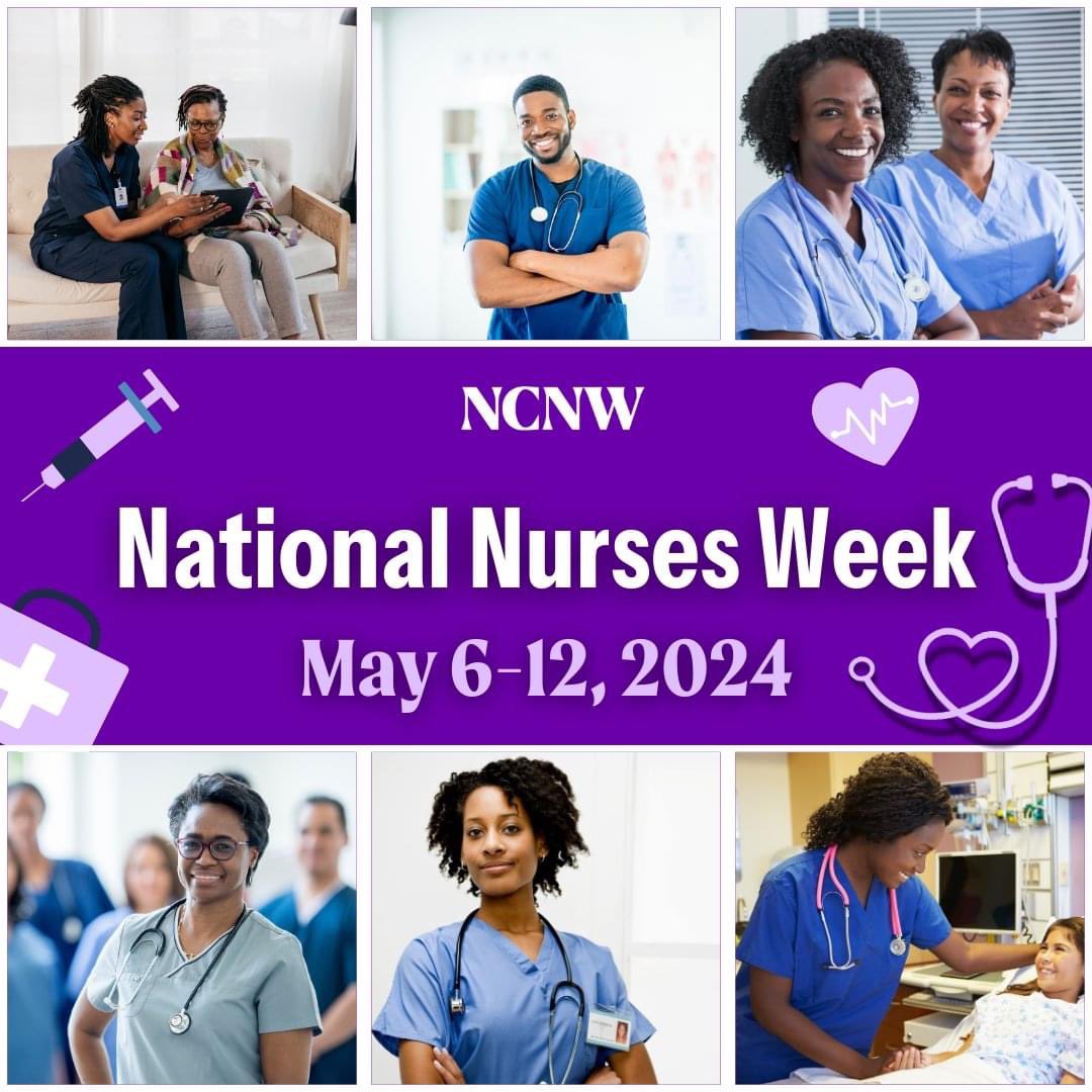 Join us in honoring National Nurse Week! NCNW extends our appreciation to the outstanding nurses in our community. A special shout out to our nursing affiliates, @chietaphi_1932 and the National Black Nurses Association @nbnaorg . Thank you for your invaluable service!