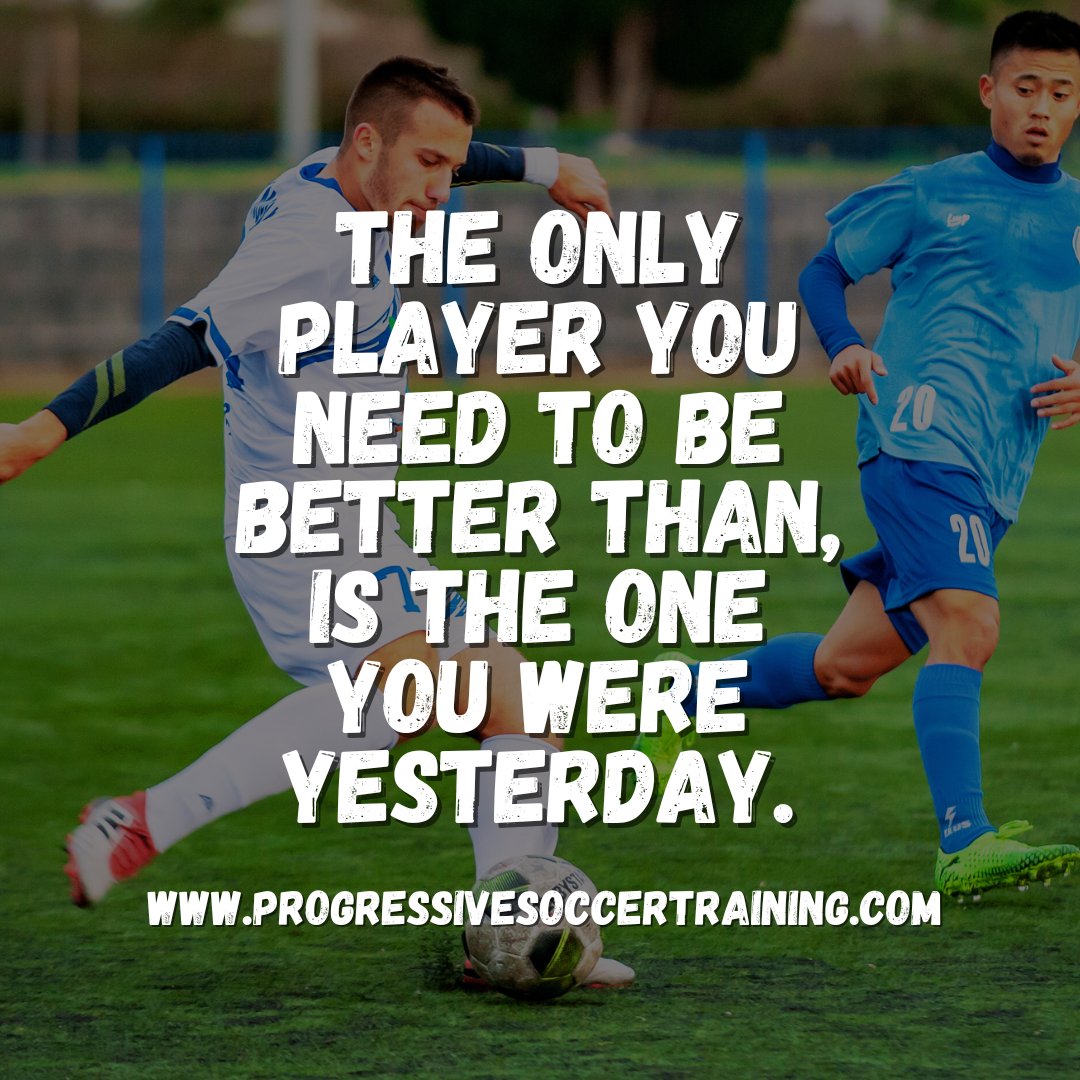 🚀 It's easy to get caught up in comparing yourself to others, but true progress comes from focusing on your own journey. Each day, strive to outdo your past self, setting new personal bests and pushing your limits. 🎁 Improve faster this season - bit.ly/soccerWIN