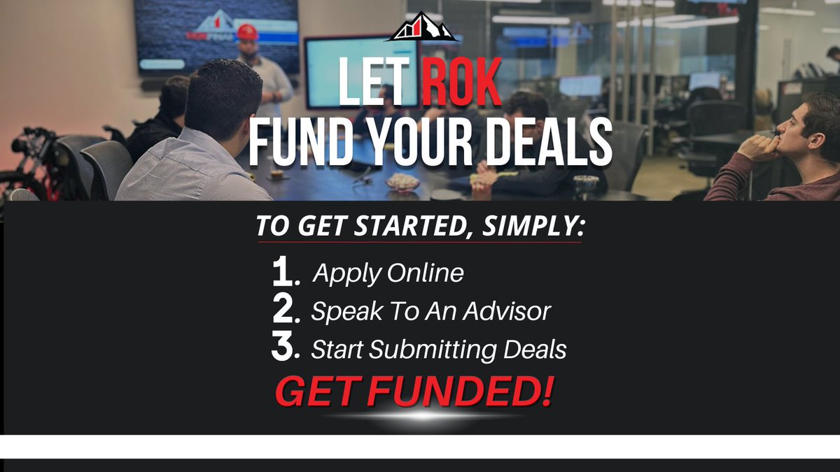 Sign up with ROK today, so we can fund your deals tomorrow 💯 

Click the link below to get started 👇
rokfi.biz/become-a-partn…–

#partner #becomeapartner #businesspartner #partnershipopportunity #smallbusiness #partnership #rokpartner #smallbusinessloans #alternativefinance