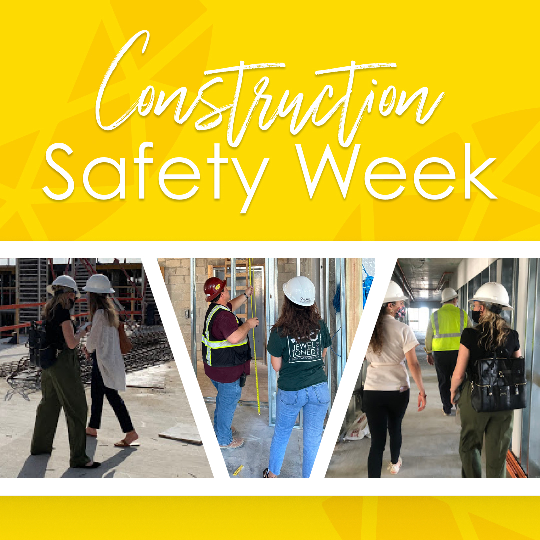 Happy Construction Safety Week! Whether you're swinging hammers or designing interiors, safety is key on every job site. Let's give a shoutout to all the crews making safety a priority. Your dedication keeps us all safe, while building great buildings. Cheers to you!