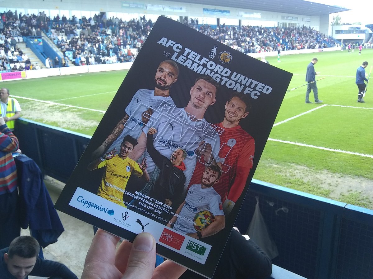 This afternoon's programme for the Southern League Premier Division Central Play-Off Final between AFC Telford United and Leamington, £3 @nlprogs