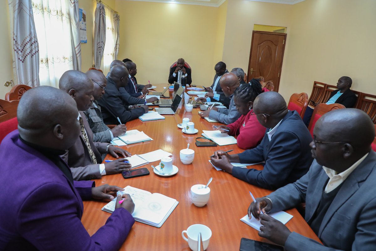 Today,with my Deputy Prof .Grace Cheserek, we held meetings with heads of departments led by County Executive Committee Members (CECs) to discuss the progress report of projects and programs in the county. The meeting also brought in Chief Officers,Directors, procurement