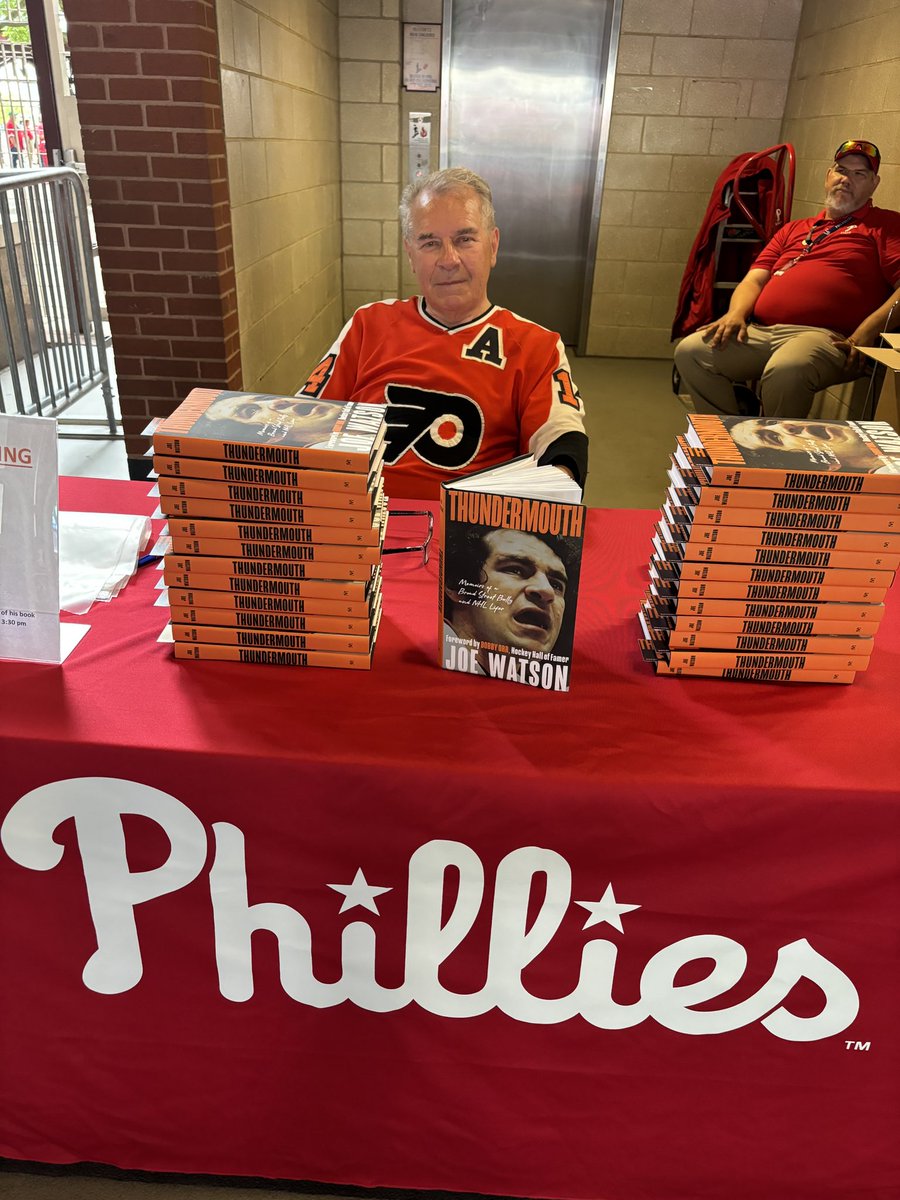 I’m signing books at the @Phillies game until 3:30 pm today and then I’ll be throwing out the first pitch at 4:05! Stop by and pick up your copy of Thundermouth in the concourse at Section 134! @PhilliesCBP