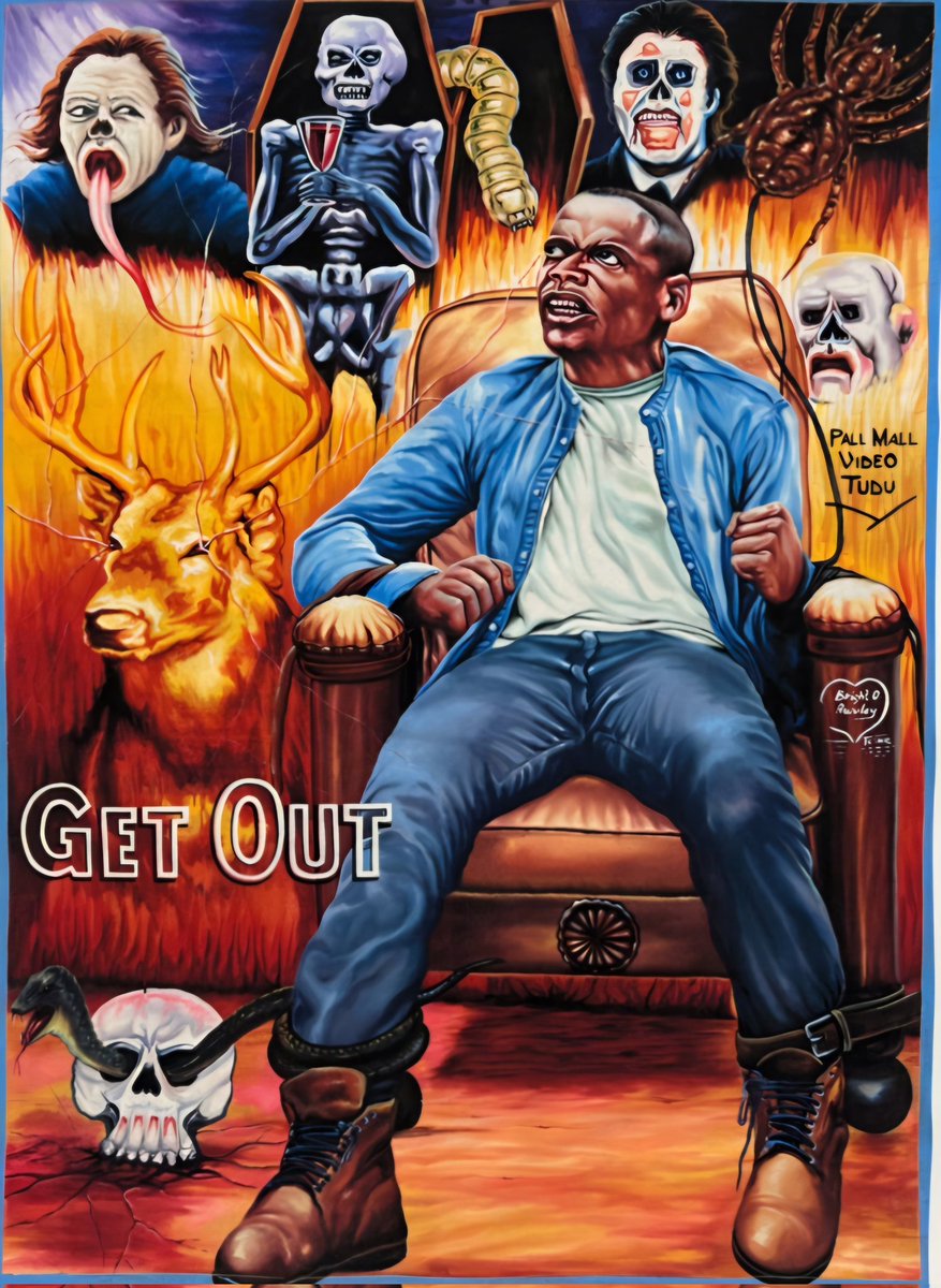 A movie poster from Ghana for #GetOut (2017 - Dir. #JordanPeele) #DanielKaluuya #AlisonWilliams #BradleyWhitford