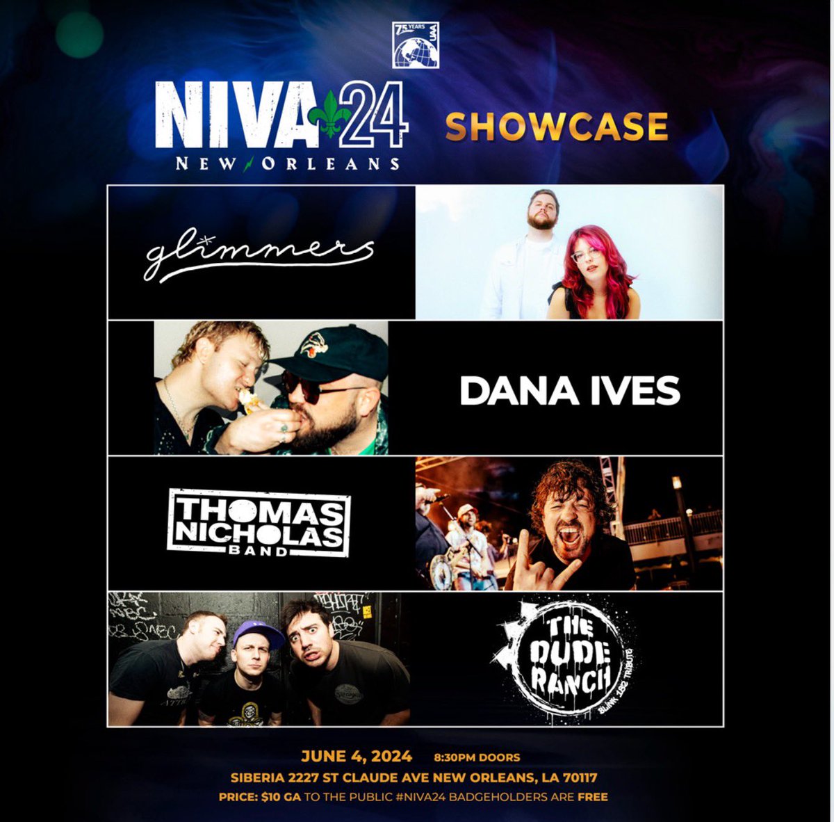 NOLA! We’ll be back playing an official @nivassoc showcase at Siberia on June 4th 💜💚 Buy tickets now and get ready for a couple more show announces soon!