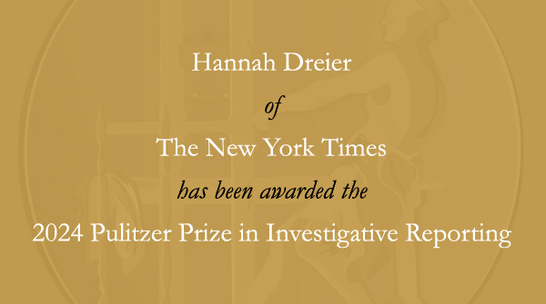 Congratulations to @hannahdreier and @nytimes. #Pulitzer