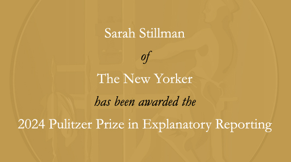 @hannahdreier @nytimes Congratulations to @stillsarita and @NewYorker. #Pulitzer