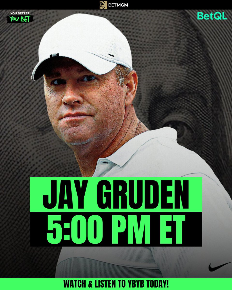 🚨GRUDEN JOINS YBYB TODAY🚨 @Coach_JayGruden will join @LockyLockerson & @PJGlasser9 to talk all things NFL at 5pm eastern! 📺:bit.ly/3lAmGGX 🎧:bit.ly/3Sl6Den
