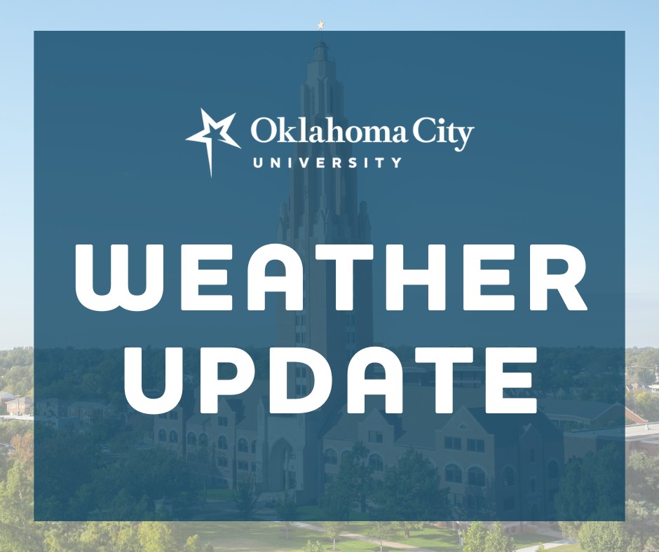 Due to the threat of severe weather, the OCU main and Law School campuses will close at 3 p.m. today. Please check your university email for additional details.