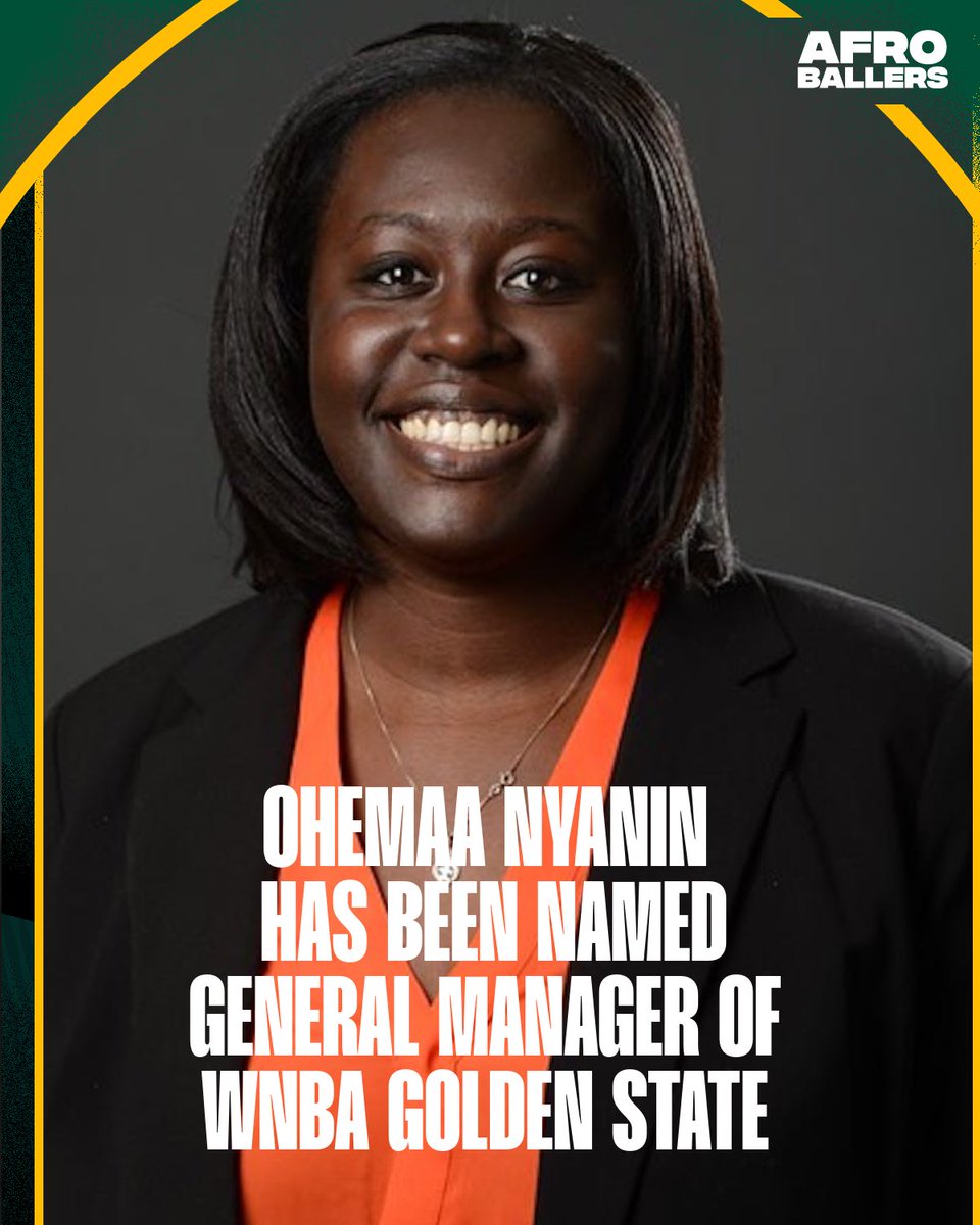Ohemaa Nyanin, who hails from Accra, Ghana, and grew up in the Philippines, Zambia, Zimbabwe, Chile, and the United States, has been appointed as the general manager for the WNBA Golden State. She comes from the New York Liberty where she was the team’s assistant GM for 5 years.