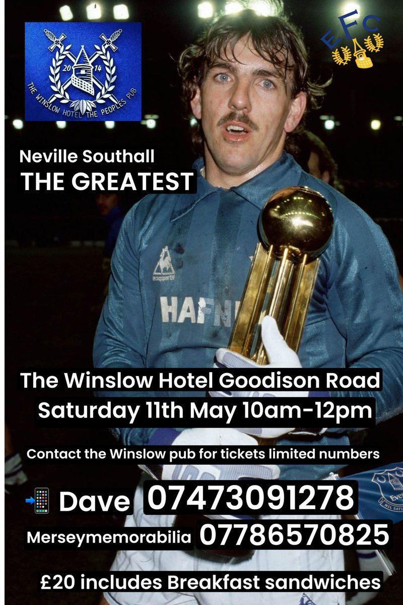 SAT 11th Morning of Last home Game v Sheffield United Q & A and Breakfast with Big Nev 10am to 12 noon Details below @davecocky @NevilleSouthall @1kevincampbell @kevin11sheedy