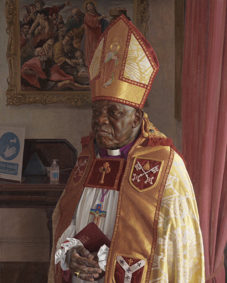 A detail of my portrait of former Archbishop of York, The Right Reverend John Sentamu, commissioned by the National Portrait Gallery.