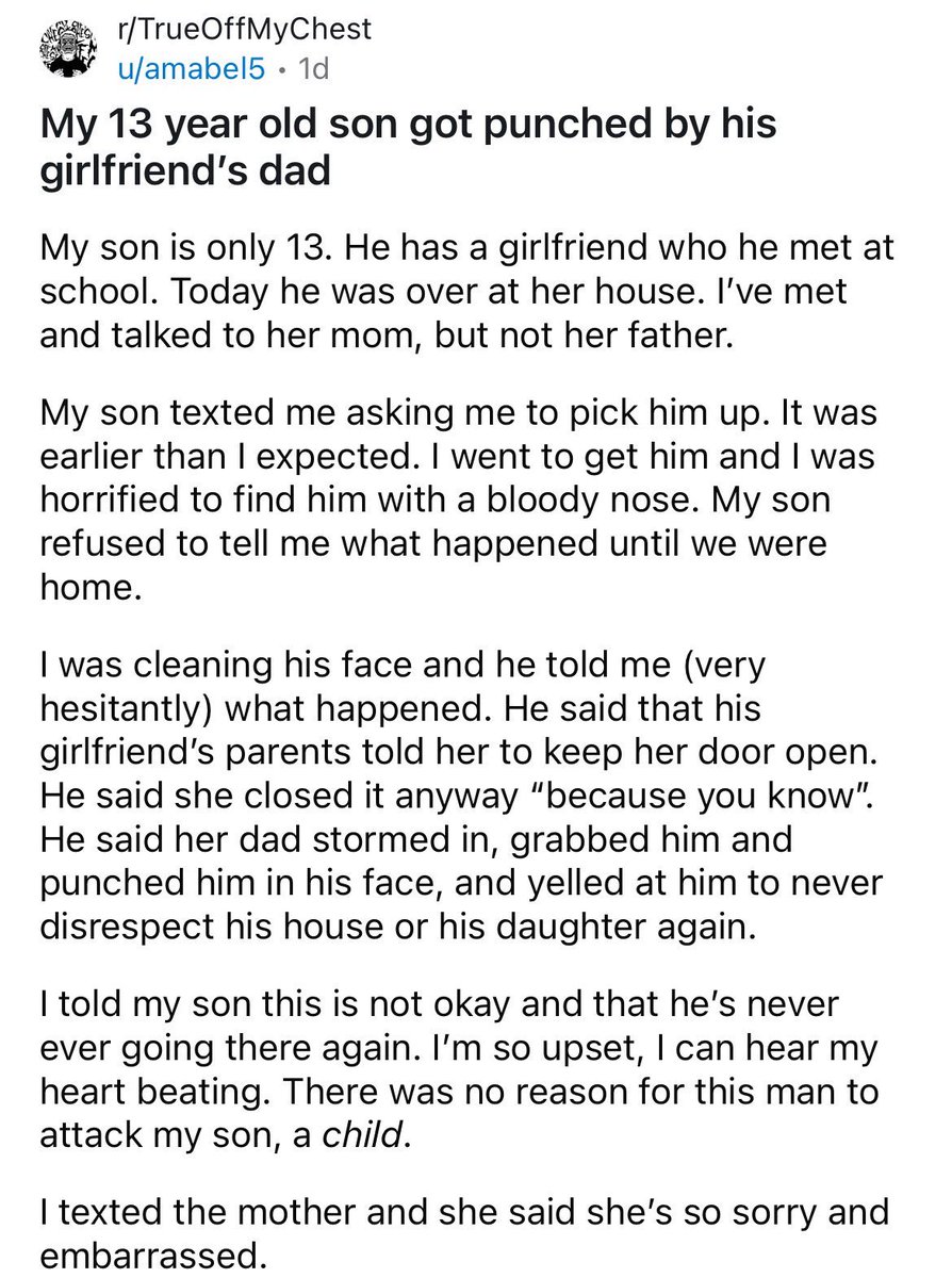 Pure psychotic behavior from the dad in this instance 

He messed up a thousand times before he even got to this point

One of the ways he messed up is raising a child while never coming remotely close to mastering his temper, and this is what happens when we neglect that side of…