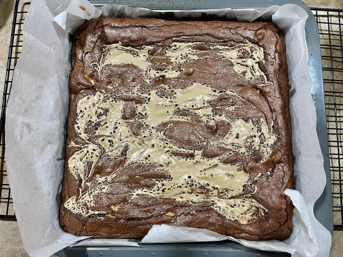 Because it’s Bank Holiday Monday & peeing down with rain all day I’ve been baking. I can take or leave chocolate brownies, often find them stodgy and claggy, but Ottolenghi’s recipe with halva & tahini is divine.