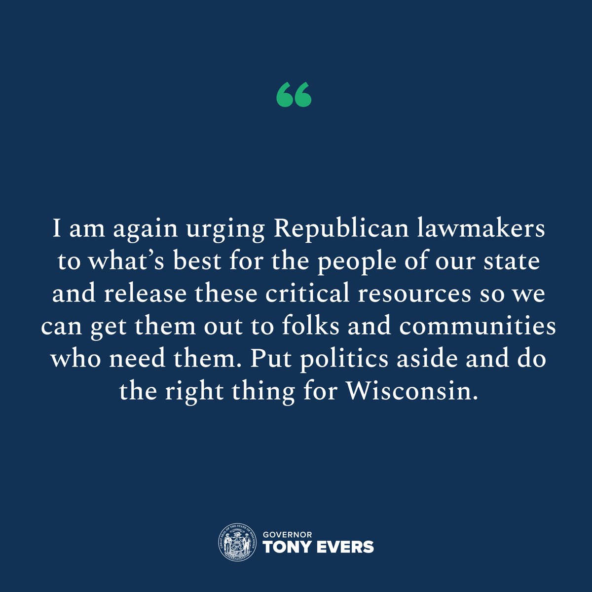 GovEvers's tweet photo. Republicans have refused to release:
- $125 million to combat PFAS statewide for 3️⃣0️⃣6️⃣ days
- $15 million to support Western Wisconsin after recent hospital closures for 6️⃣8️⃣ days

I'm AGAIN calling a special meeting to urge Republicans to do the right thing for Wisconsin. https://t.co/9rIziO6RSI