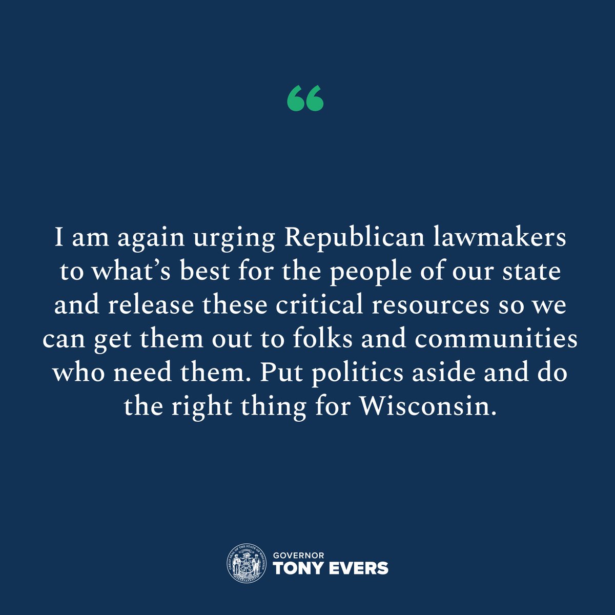 Republicans have refused to release: - $125 million to combat PFAS statewide for 3️⃣0️⃣6️⃣ days - $15 million to support Western Wisconsin after recent hospital closures for 6️⃣8️⃣ days I'm AGAIN calling a special meeting to urge Republicans to do the right thing for Wisconsin.